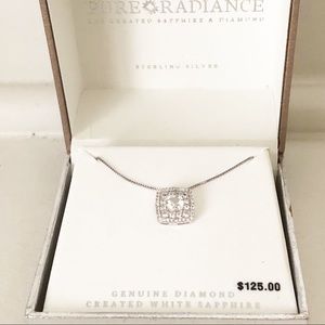 Genuine Diamond & Created White Sapphire Sterling